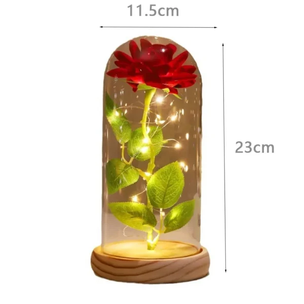 Artificial Flowers Beauty and The Beast Eternal Rose in Glass Cover Valentine's Day Wedding Birthday Decor Gift Romantic Lamp - Image 6