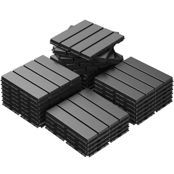 Plastic Interlocking Deck Tiles Waterproof Patio Balcony Flooring,12"x12" Outdoor Interlocking Deck Tile Decking Tiles 27 sq. ft