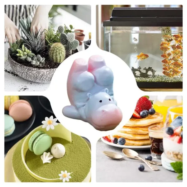 Mini Cute Hippo Resin Figurines Car Interior Animal Accessory Baby Hippo Sculpture Desk Decoration Home Desk Decoration - Image 11
