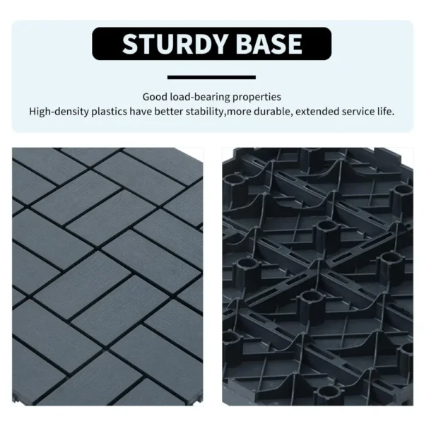44pcs Interlocking Deck Tiles Outdoor Waterproof All Weather, 12"x12" Indoor Outdoor Flooring for Balcony, Patio Floor Tiles - Image 5