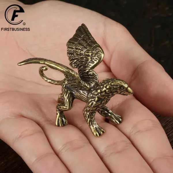 Brass GRIFFIN Figurines Miniatures Home Decor Ornaments Decorations Accessories Crafts Animal Statue Tea Pet Toy Gifts