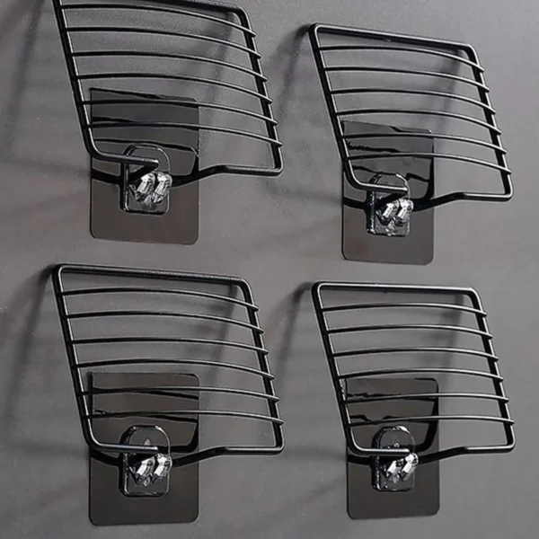 1pc-Stainless Steel Soap Rack Punch-free Nail-free Bathroom Single Layer Drain Wall Hanging Sucker Soap Box Light Luxury Shelf - Image 6