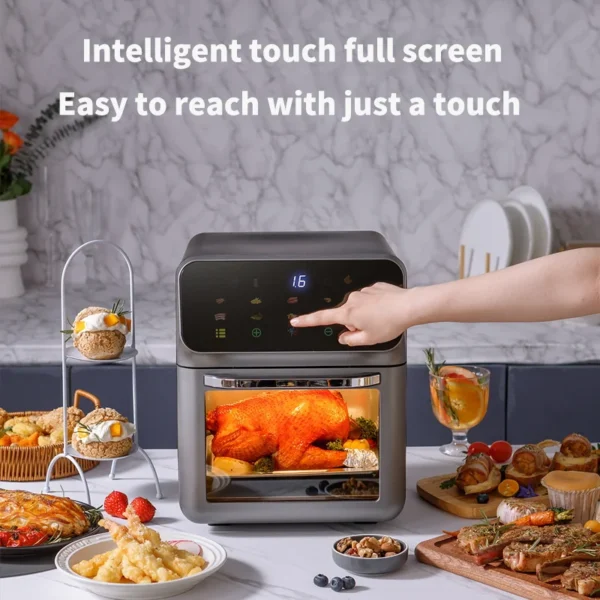 10L Large Capacity Electric Air Fryers Oil-free Automatic Household Kitchen 360°Baking Convection Oven Deep Fryer without Oil - Image 2