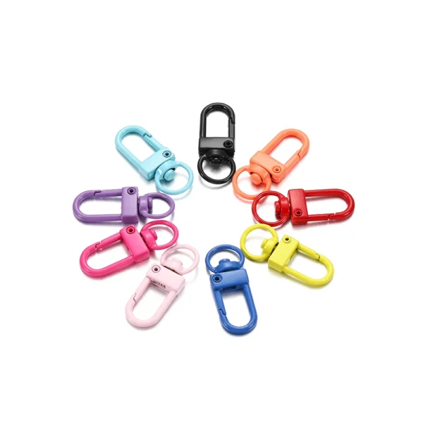 10pcs/lot 12x33mm Rotating Dog Buckle Gold Rhodium Metal Lobster Clasps Hooks For DIY Jewelry Making Key Ring Chain Accessories - Image 8