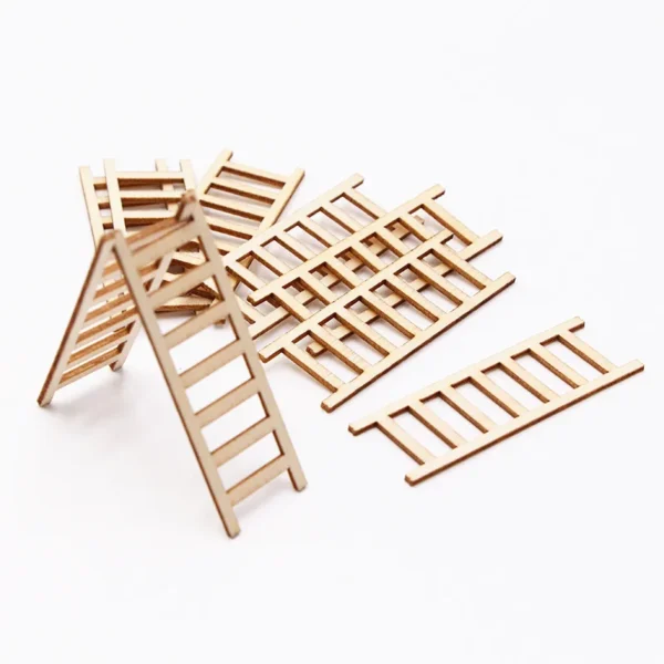 Dollhouse Mini Wooden Zigzag Ladder BJD Miniature Christmas Scene Horticultural Landscape Decor Furniture Model Accessories - Image 5
