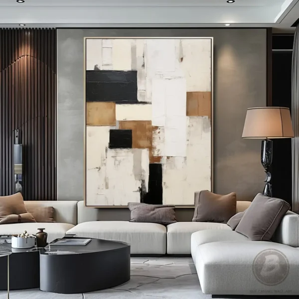 Large Beige 3D Textured Wall Art Neutral Beige Wabi Sabi Earthtone Abstract Handmade Oil Painting on Canvas Modern Home Decor - Image 5