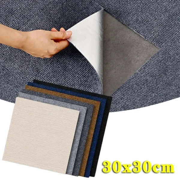 10pcs Floor Tiles Without Damage Can Be Spliced Plush Floor Stickers Kitchen Bedroom Indoor Self-adhesive Floor Stickers - Image 3