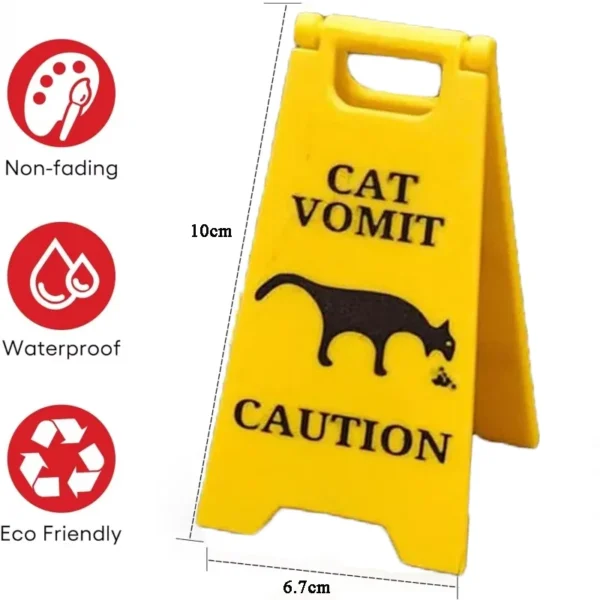 1/2Pcs Pet Vomit Sign Funny Dog Cat Caution Sign Bright Yellow Weather-proof Plastic Outdoor Garden Decoration Yard Warning Sign - Image 5