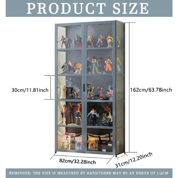 5 Tier Curio Display Cabinet, Storage Cabinet with Acrylic Glass Door, Collectibles Toy Organizers Rack & Display Shelf,Bookcase - Image 6