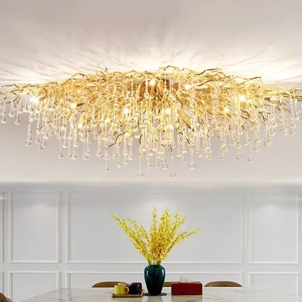 Ceiling light chandelier modern hotel bedroom dining room living room home interior glossy Led gold luxury chandelier - Image 2