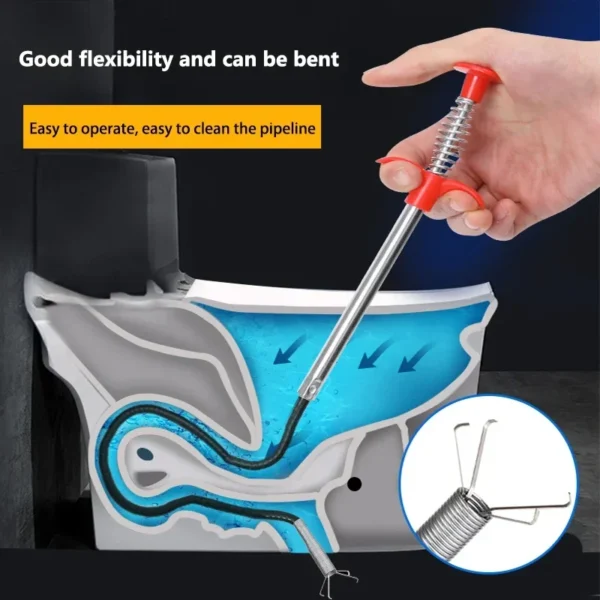 160cm Snake Spring Tube Unblocker Tool Drain Pipe Dredging Cleaning Hooks Bendable Kitchen Bathroom Sewer Fetcher Dredge Clip - Image 5
