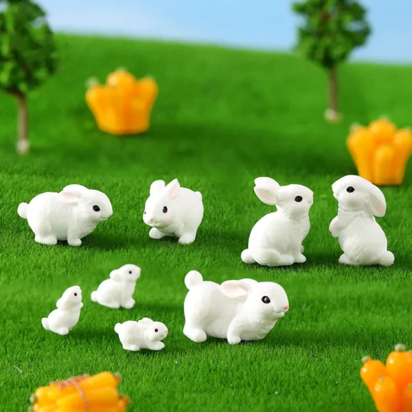 2024 Hot Easter Cute Rabbit Figurine Diy Landscape Home Kawaii Room Decor Miniature Fairy Garden Decoration Accessories Modern - Image 3