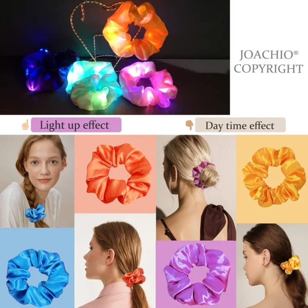 Light Up Blinking Scrunchy Birthday NightClub Masquerade Concert Wedding Party Acessorie Girl Ladys Scrunchies Hairband Gifts - Image 2