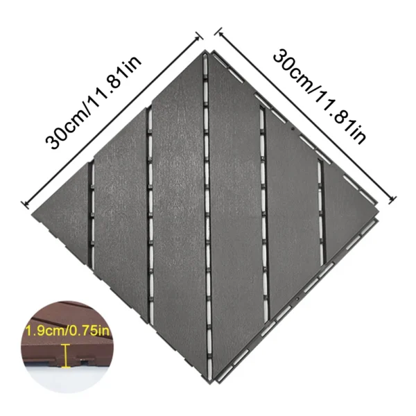 44pcs Plastic Interlocking Deck Tiles Waterproof Weatherproof Patio Decking Tiles Floor Decking Tiles for Poolside Balcony - Image 6