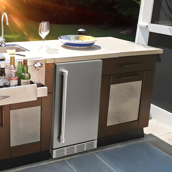 Outdoor Refrigerator, Weather Proof Stainless Steel Beverage Beer Cooler Under Counter Fridge, Indoor/Outdoor Refrigerator with - Image 2