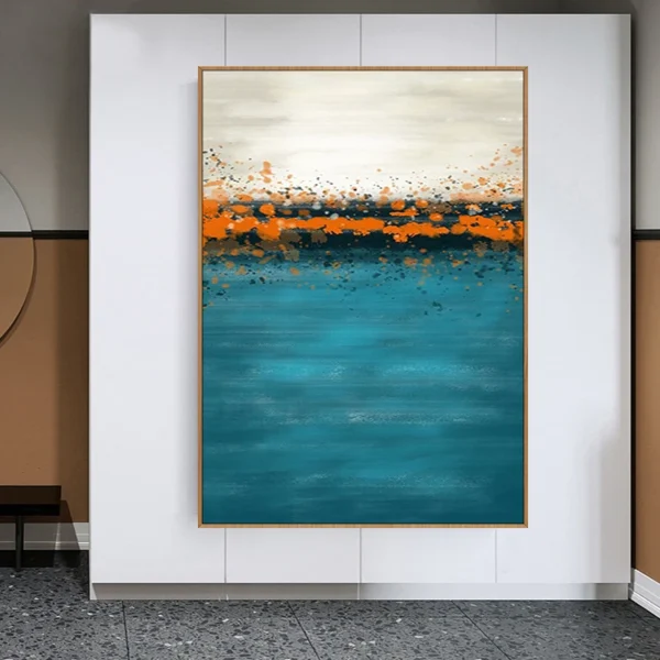 Abstract Canvas Wall Art Oil Painting Handmade Navy Blue Tones Modern Creative Artwork Picture Home Decor for Living Room Office - Image 6