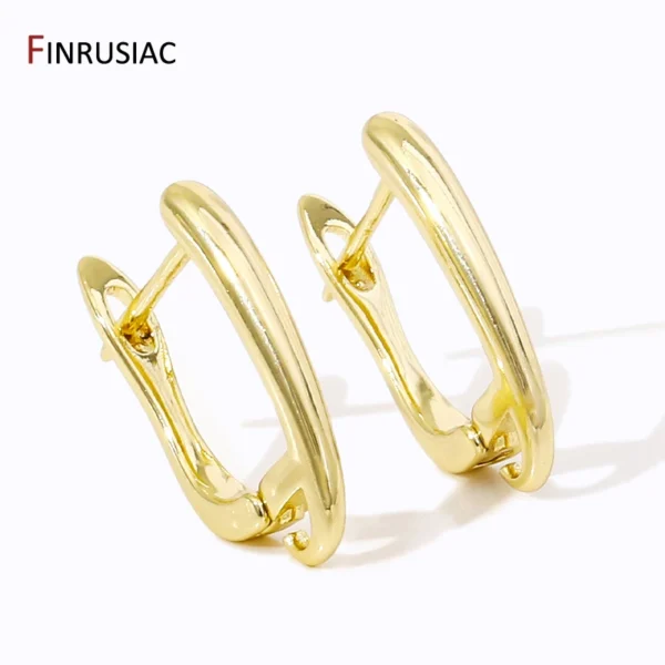 DIY Women Earrings Making Supplies 18K Gold Plated Brass Smooth Earwire Fasteners Earring Hooks Clasp Making Accessories - Image 5