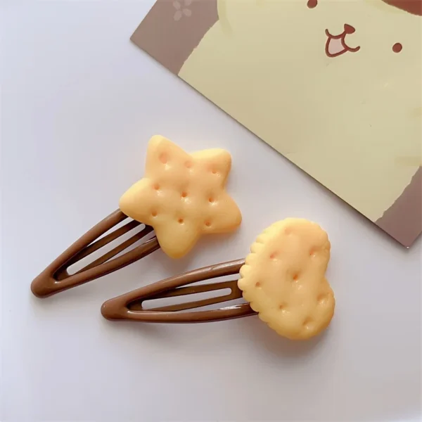 4pcs/Set Whimsical Biscuit-Shaped Hair Clips for Women and Girls - Fun, Daily, Party Hair Accessories with Simulation Biscuit Th - Image 2
