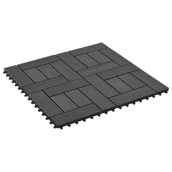11 PCS WPC Decking Tiles 11.8x11.8 Black - Perfect for 1 sqm Outdoor Flooring - Image 3