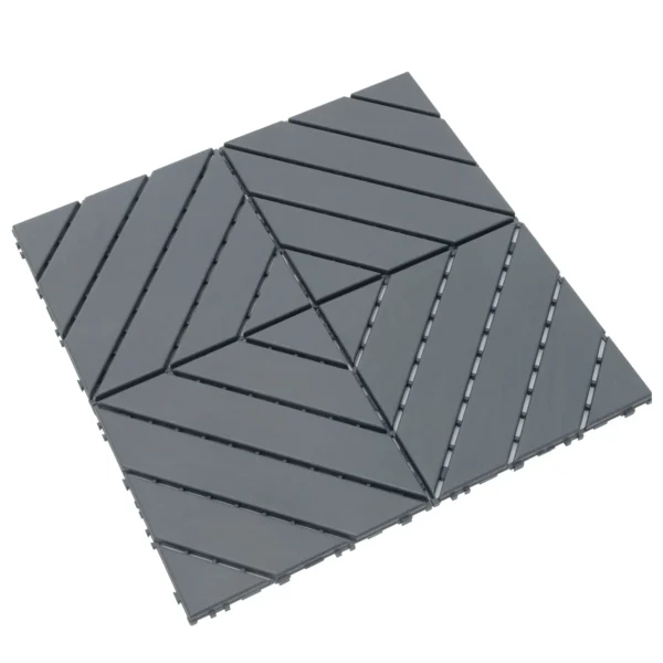 Twill Interlocking Patio Deck Tiles 44 Pack 12x12 Inch, Easy Install for Poolside, Balcony, Backyard-Durable Polypropyl