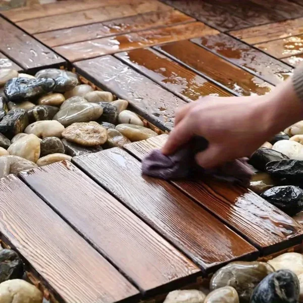 Interlocking Solid Wood Floor Tiles for Balconies and Terraces - Spliceable Wood Flooring for Home Decor and Decoration - Image 5