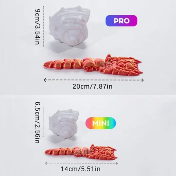 3D Printing Toys Hermit Crab Joint Movable Model Novelty Adult Toy Anti-stress Figurine Miniature Desk Accessories Birthday - Image 10