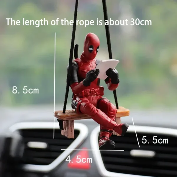 Cartoon Deadpool Car Pendant Rearview Mirror Pendant Interior Accessories Mini Model Toys Action Figures InteriorDecorationModel - Image 6