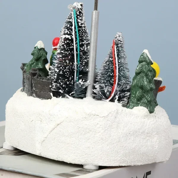 2023 New Luminous Christmas Village Music Rotating Santa Claus Tree Christmas Ornaments Resin Crafts Christmas Home Decoration - Image 4