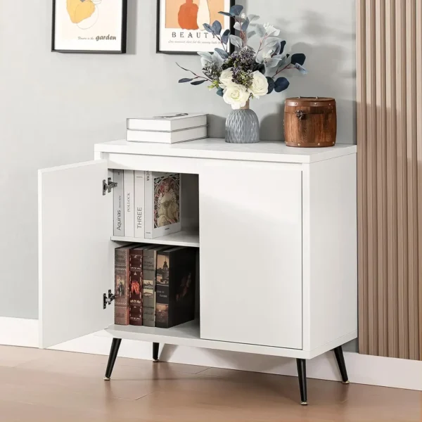 Sideboard Cabinet, 2-Door Decorative Storage Cabinet, Modern Freestanding Cabinet, Sideboard with Metal Legs, Living Room - Image 5