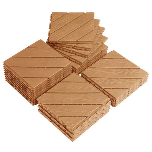 Plastic Interlocking Deck Tiles,27 Pack, 11.8"x11.8" Waterproof Flooring Tiles for Indoor and Outdoor, Patio Floor Decking Tiles - Image 2