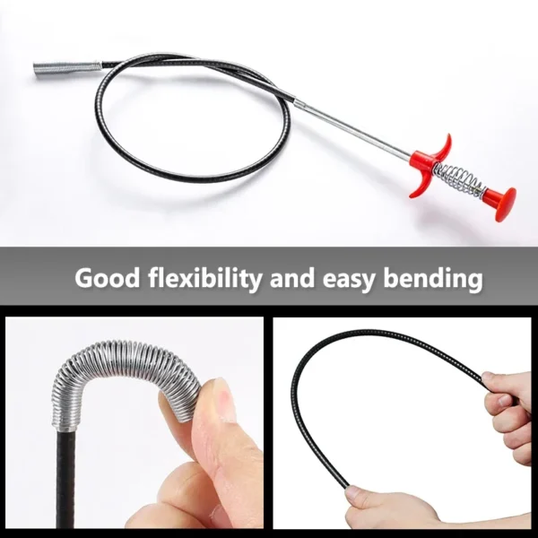 160cm Snake Spring Tube Unblocker Tool Drain Pipe Dredging Cleaning Hooks Bendable Kitchen Bathroom Sewer Fetcher Dredge Clip - Image 9