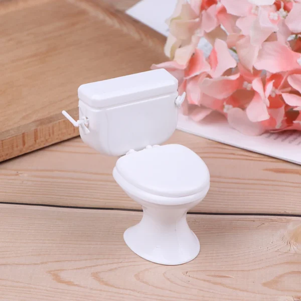 High Quality Dollhouse Furniture Vintage Bathroom Modeling White Toilet Doll House Miniature Baby Pretend Toys Dolls Accessories - Image 11