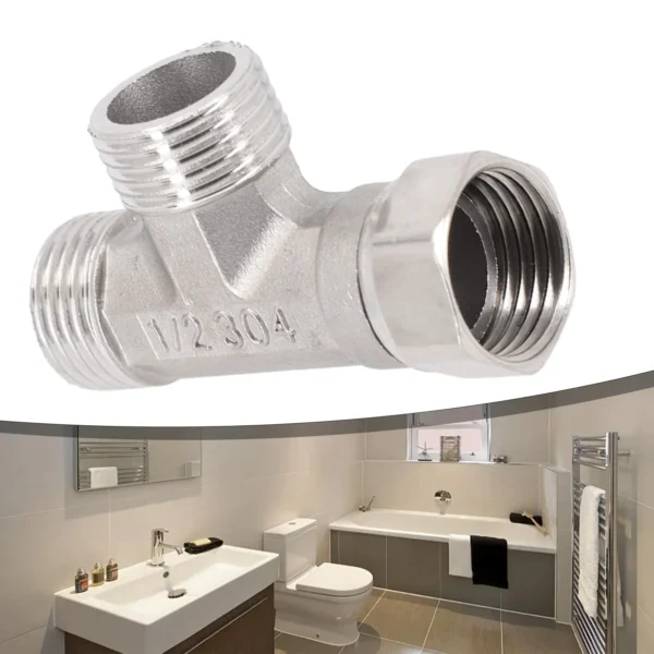 1pc T-Adapter Interface For Diverter Bath Toilet/Bidet Sprayer Shower Head/G1/2 Bathroom Accessories 3 Ways Valve T Adapter - Image 3