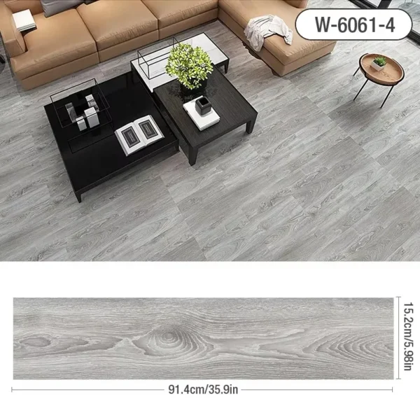 NEW Self Adhesive PVC Wood Grain Floor Waterproof and Wear-resistant Balcony, Bathroom, Household Kitchen Floor Tiles 91X15CM - Image 3