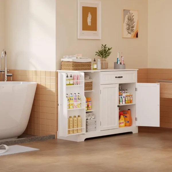 Kitchen Storage Cabinet with Doors and Shelves Coffee Bar Cabinet with Storage Sideboard Buffet Cabinet with Drawer - Image 6
