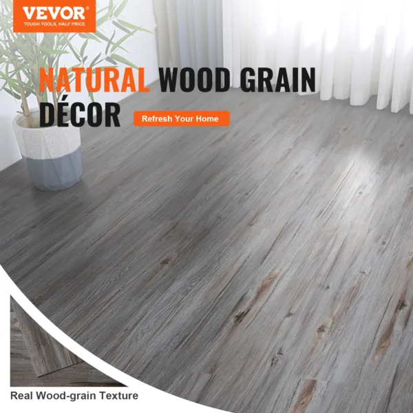 VEVOR Self Adhesive Vinyl Floor Tiles 20/36pcs Vintage Wood Grain DIY Flooring for KitchenDining Room Bedrooms 0.65/2.5mm - Image 2