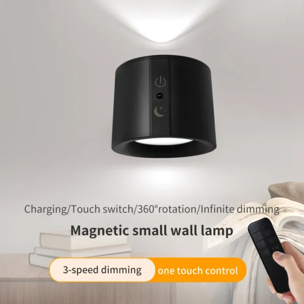 LED Wall Sconces Light Touch Control Double Head Wall Lamp 360 Rotatable 3Colors Wall Lights Wireless Night Lights For Bedroom - Image 2