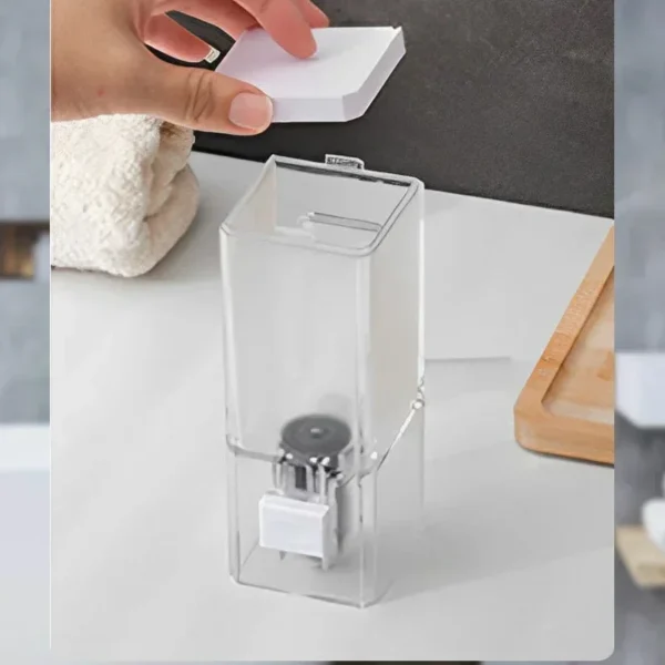 Non-punching Manual Press Soap Dispenser Wall Hanging Traceless Paste Disinfectant Bottle Bathroom Transparent Soap Dispenser - Image 4